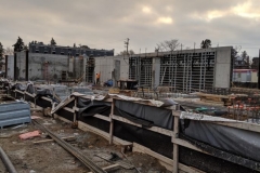 Concrete foundation walls for an office building